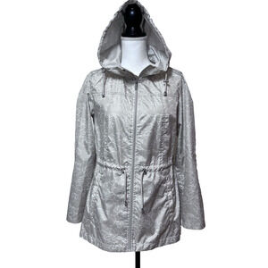 Susan Graver Women’s sz XS Oversized Zip Jacket Coat‎ Windbreaker Packable